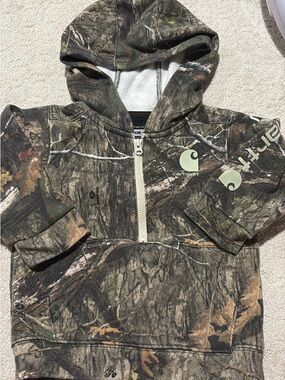 Carhartt Kids Camo Half-Zip Hoodie - Brown Green